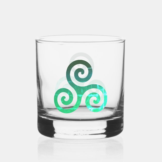 Vaso De Whiskey Símbolo celta de la época de Emerald Triskele (Anverso)