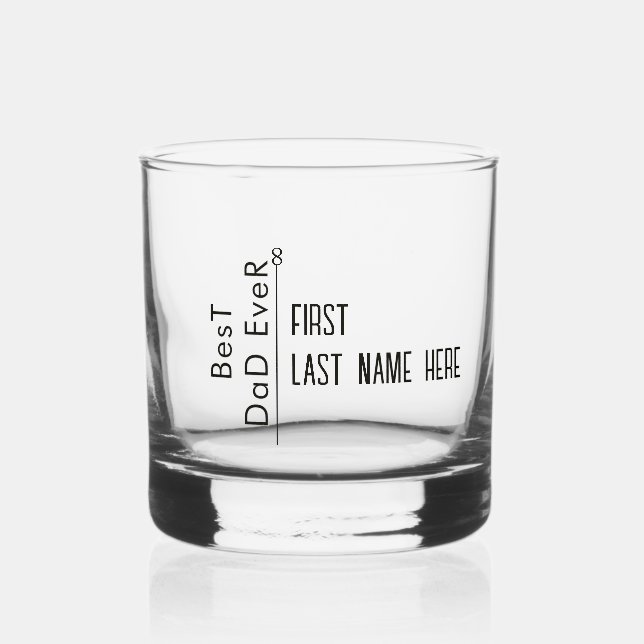 Vaso De Whiskey Símbolo infinito de nombre personalizado "mejor pa (Anverso)