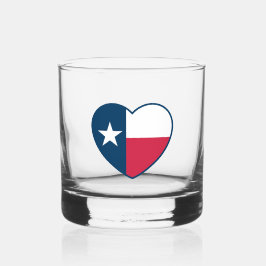Vaso De Whiskey Símbolos de Texas, Bandera de Texas, corazón