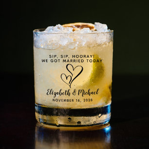 Vaso De Whiskey Sip Sip Sip Hooray Wedding Favor