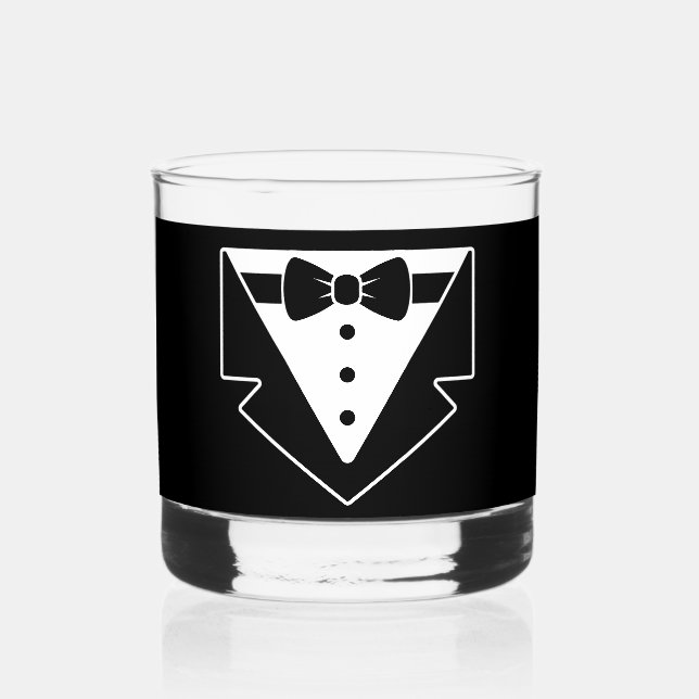 Vaso De Whiskey Sips dapper - Vidrio de rocas de Tuxedo (Anverso)