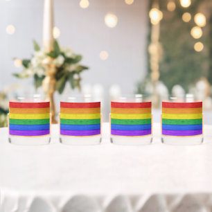 Vaso De Whiskey SlipperyJoe's clásico arcoíris táctil hecho a mano