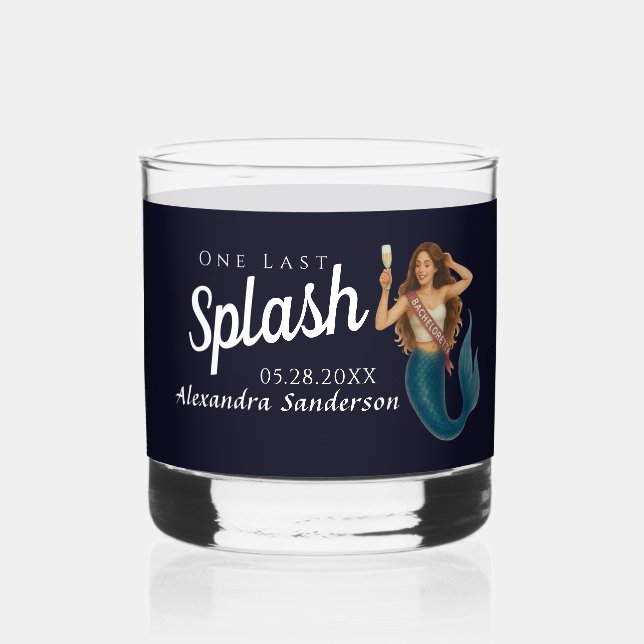 Vaso De Whiskey soltera de sirena personalizada (Anverso)