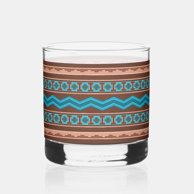 Vaso De Whiskey Southwest Style Geometric Cameron Gorge Design (Anverso)