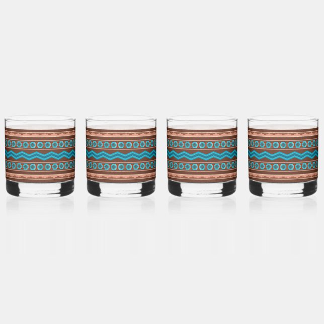 Vaso De Whiskey Southwest Style Geometric Cameron Gorge Design (Anverso)