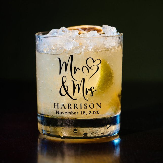 Vaso De Whiskey Sr. y Sra. Hearts Boda (Subido por el creador)