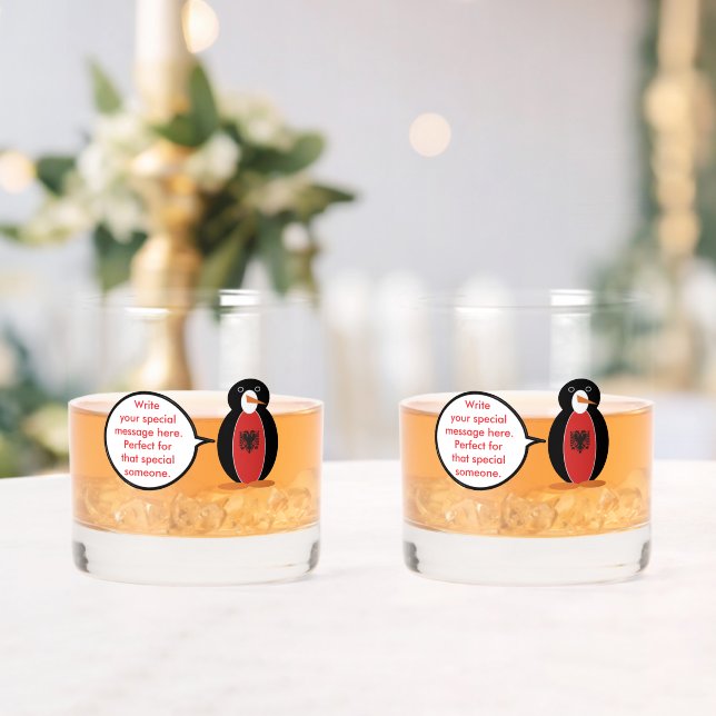 Vaso De Whiskey Sra. Pingüino Personalizada Albania (Insitu (Boda))