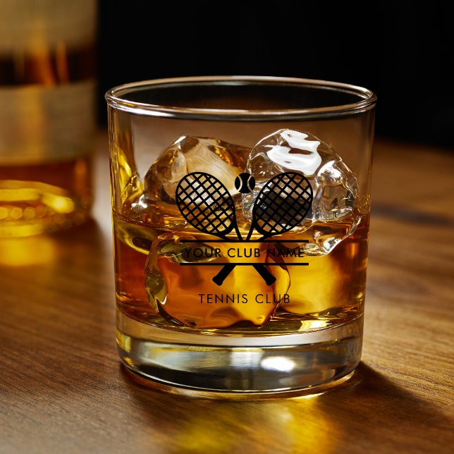 Vaso De Whiskey Su Personalizado Swag de miembros del club de teni (Lawn Tennis Country Club Name Custom Whiskey Glass Swag)