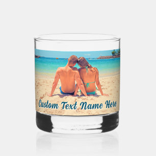 Vaso De Whiskey Sube tu foto Añadir texto personalizado Personaliz