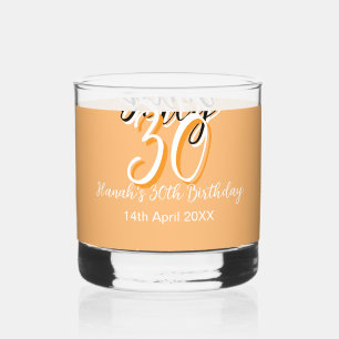 Vaso De Whiskey Sucio anuncio de cumpleaños retro simple y naranja