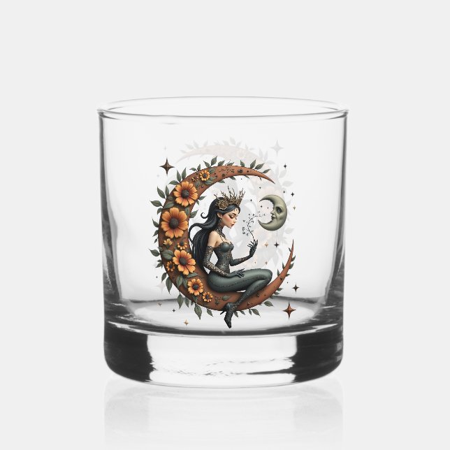 Vaso De Whiskey Sunflower Crescent Queen  (Anverso)
