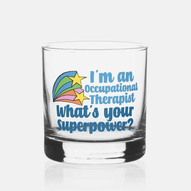Vaso De Whiskey Superhéroe terapista ocupacional silencioso (Anverso)