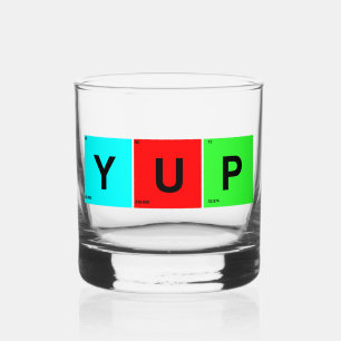 Vaso De Whiskey Tabla periódica YUP de cuadrados de elementos