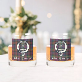Vaso De Whiskey Tartan Clan Carnegie Crest
