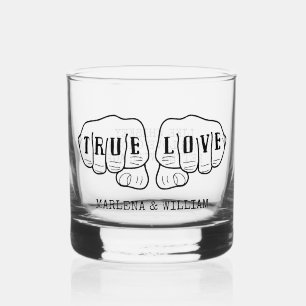 Vaso De Whiskey Tatuaje de rock de punk mano verdadero amor person
