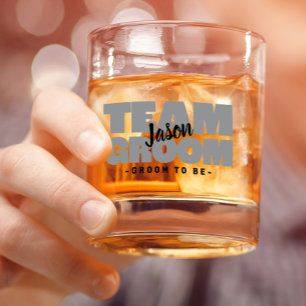 Vaso De Whiskey Team Groom To Be Boda Name Black Gray Personalizad