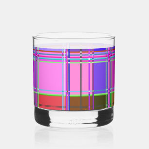 Vaso De Whiskey Tela de cuadros rosa Patrón de tela de Madras
