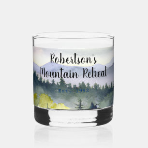 Vaso De Whiskey Tema de Montaña Personalizado