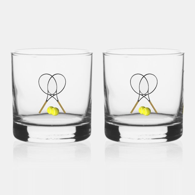 Vaso De Whiskey Tema deportivo del Doubles Tennis (Anverso)