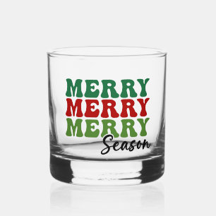 Vaso De Whiskey Temporada de merry Merry - Arte de vacaciones retr