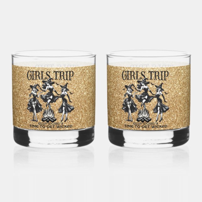 Vaso De Whiskey Testigos de baile retro, noche de Chicas (Anverso)