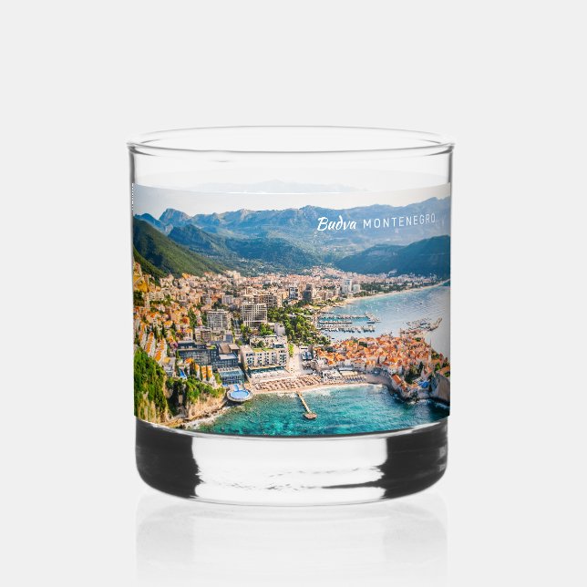 Vaso De Whiskey Texto personalizado Montenegro (Anverso)