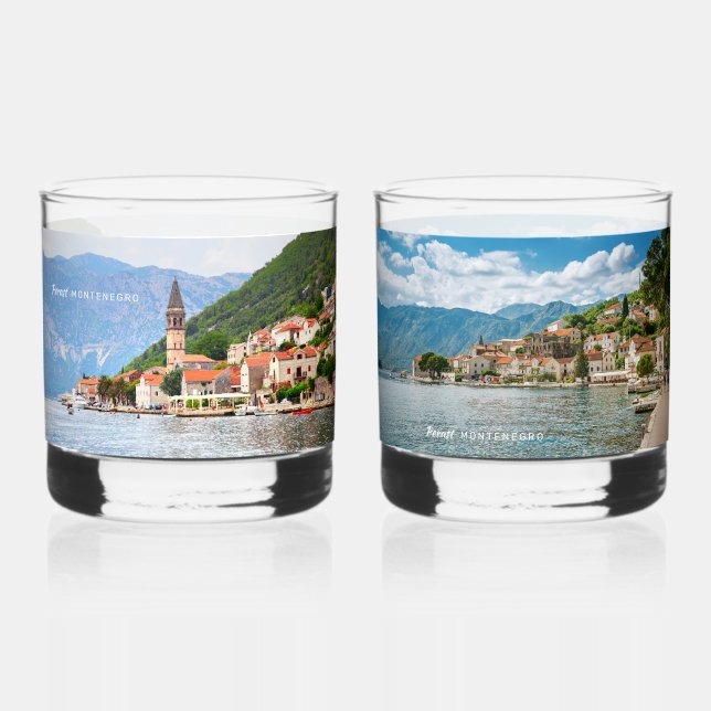 Vaso De Whiskey Texto personalizado Montenegro (Anverso)