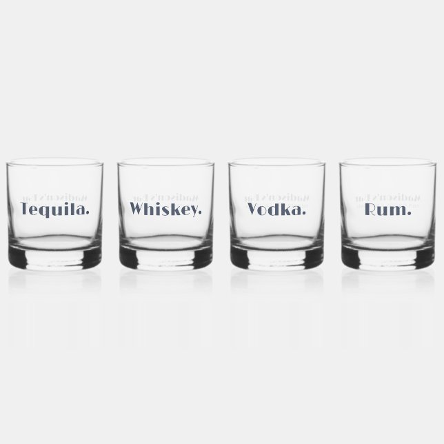 Vaso De Whiskey Texto Personalizado simple y moderno (Anverso)