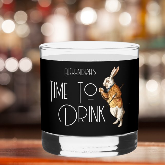 Vaso De Whiskey Tiempo Personalizado De Beber De Conejo Blanco (Subido por el creador)
