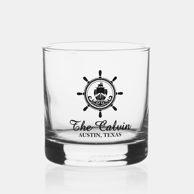 Vaso De Whiskey Timón de barco recuerdo (Anverso)