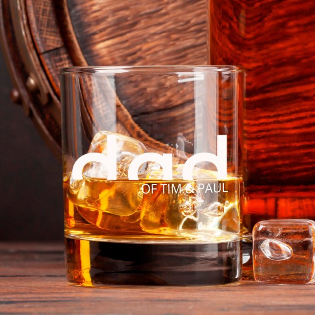 Vaso De Whiskey Tipografía moderna de papá simple (whiskey glass for dad)