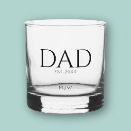 Vaso De Whiskey Tipografía Monograma Black Papá