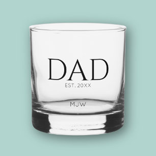 Vaso De Whiskey Tipografía Monograma de papá negro