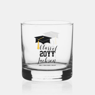 Vaso De Whiskey Título de graduación con clase Tassel año