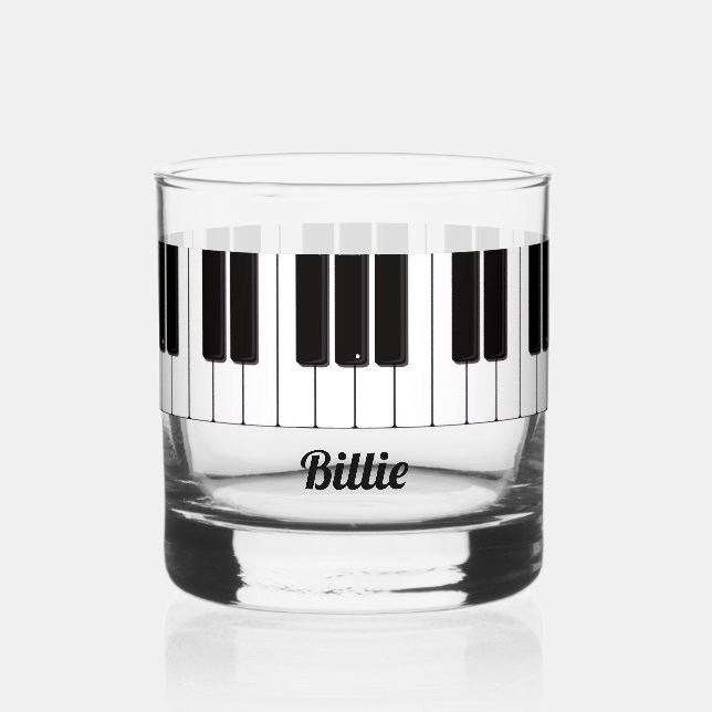 Vaso De Whiskey Toca el piano personalizado (Anverso)