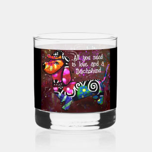 Vaso De Whiskey Todo lo que necesitas es amor y arte abstracto de 
