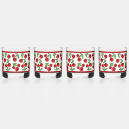 Vaso De Whiskey Trama de cerezas rojas por todas partes