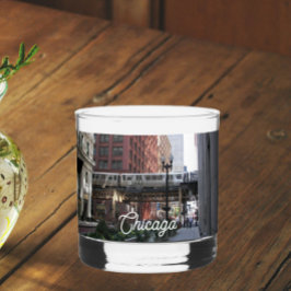 Vaso De Whiskey Tren en bucle elevado de Chicago