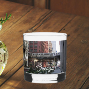 Vaso De Whiskey Tren en bucle elevado de Chicago