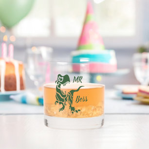Vaso De Whiskey Trex verde al jefe Dino