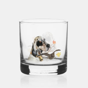 Vaso De Whiskey Tri Color English Setters Art, caza de leña