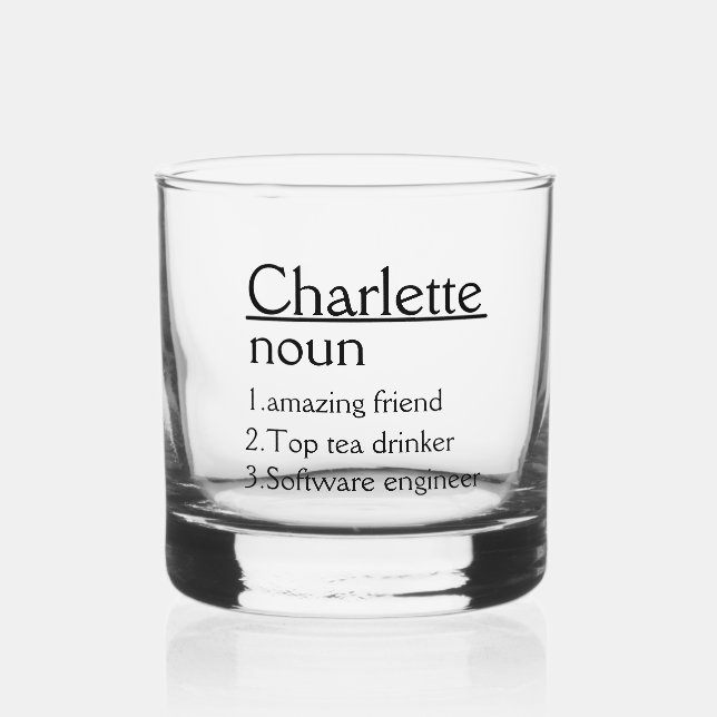 Vaso De Whiskey Tumblador de definición de nombre personalizado (Reverso )