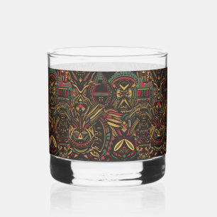 Vaso De Whiskey Tumbler de vidrio "Interlock cósmico" azul etéreo
