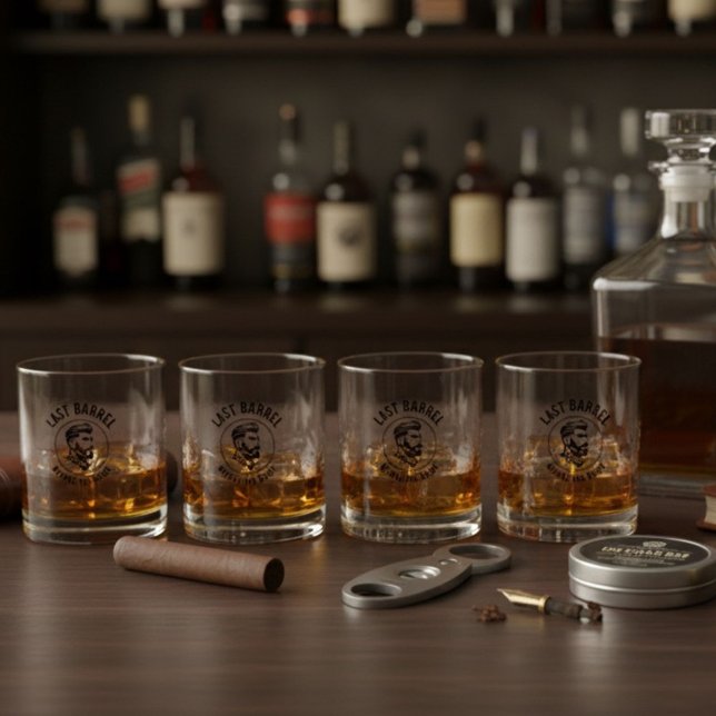 Vaso De Whiskey Último Barril Antes de la Despedida de Soltera (Last Barrel Before the Bride Bachelor Party Whiskey Glass)