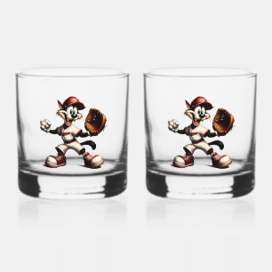 Vaso De Whiskey Un cántaro de béisbol para gato tonto se levanta