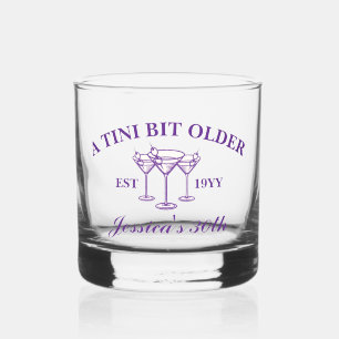 Vaso De Whiskey Un poco más viejo Martini Purple Birthday Party