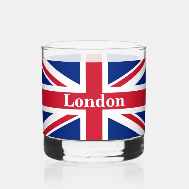 Vaso De Whiskey Union Jack London ~ Bandera británica (Anverso)