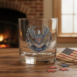 Vaso De Whiskey USA 250 Motivo Patriótico del Águila del Patrimoni