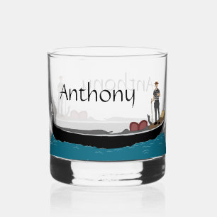 Vaso De Whiskey Venecia, Italia Gondola y Gondolier Personalizadas