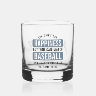 Vaso De Whiskey Ver béisbol personalizado es felicidad divertido